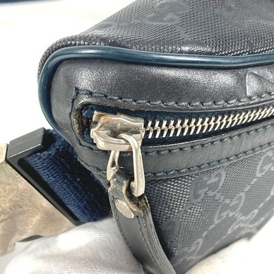 GUCCI GG Navy Waist Pouch Bum Bag Shoulder Belt Pack Women 233269
