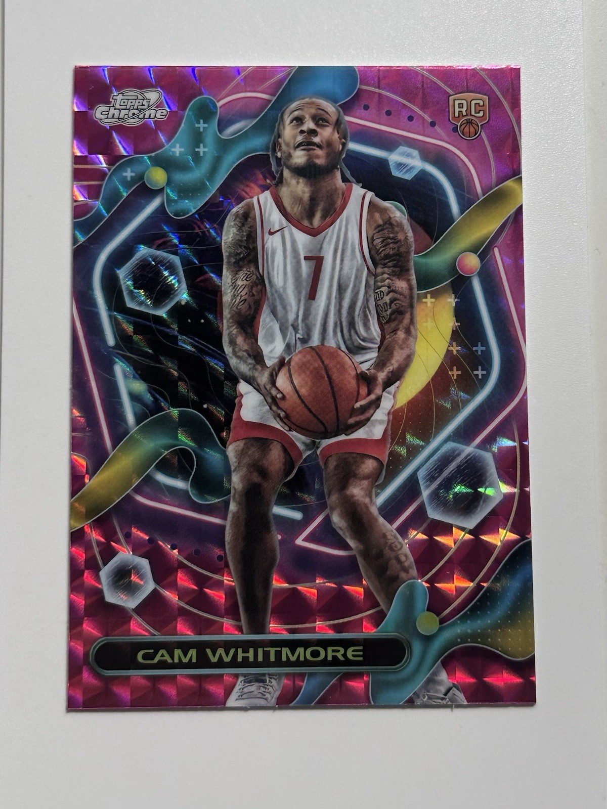 2023-24 Topps Cosmic Chrome - Cam Whitmore #168 Pink Galaxy Refractor (RC)