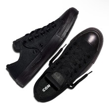 Converse Unisex Chuck Taylor All Star Canvas Low Top Black Monochrome Women s 5
