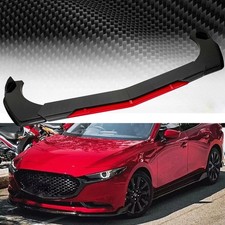 For Mazda 3 Mazda3 Front Bumper Lip Spoiler Splitter Body Kit Carbon Fiber Red