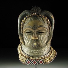 85261) Antiguo Casco Máscara Cuba Congo África ARTE AFRICANO