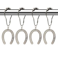 Horseshoe Shower Curtain Hooks 12Pcs - Decorative Western Shower Curtain Hook...