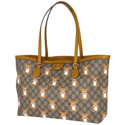 GUCCI GG柄 ☆KAWAII☆ベア エコバッグ入り GUCCI Double G Teddy Bear EXO KAI GG Supreme Large Tote Bag Brown