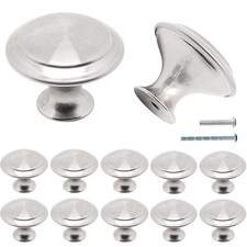 Cabinet Knobs 12 Pack, Stainless Steel Kitchen Cabinet Knobs 1.16 inch Knobs ...
