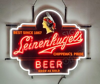Leinenkugel's Beer Since 1867 24'' Vivid LED Neon Sign Light Lamp Dimmer VL