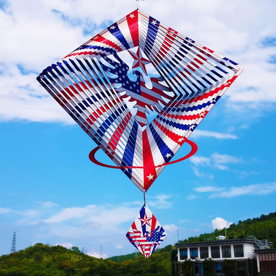 #ad #ad 4Th of July Decorations13.5In Stainless Steel Eagle Flag Patriotic Wind Spinner $41.79