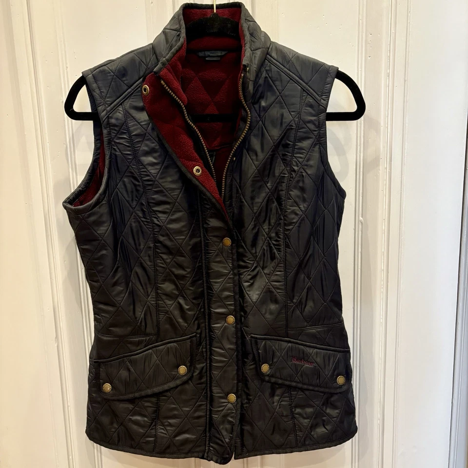 Chaleco acolchado Barbour para mujer caballería forrado de vellón azul marino - talla 6 Foto 4 de 4