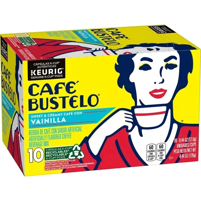 Caf&eacute; con  Vanilla Cafe Bustelo Coffee 60 Keurig K cup Last years stock