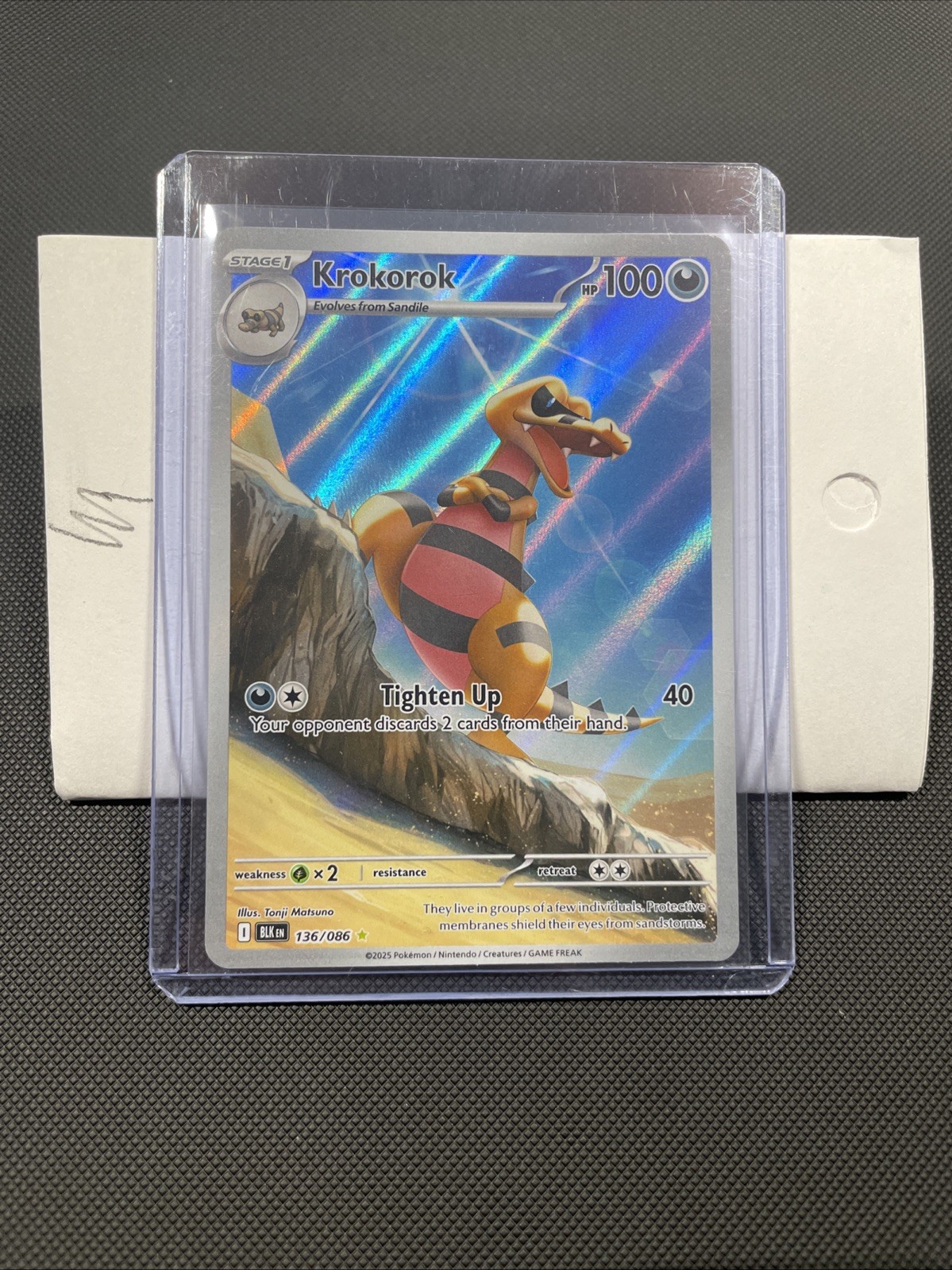 Krokorok - 136/086 - Illustration Rare - Black Bolt - Pokemon TCG