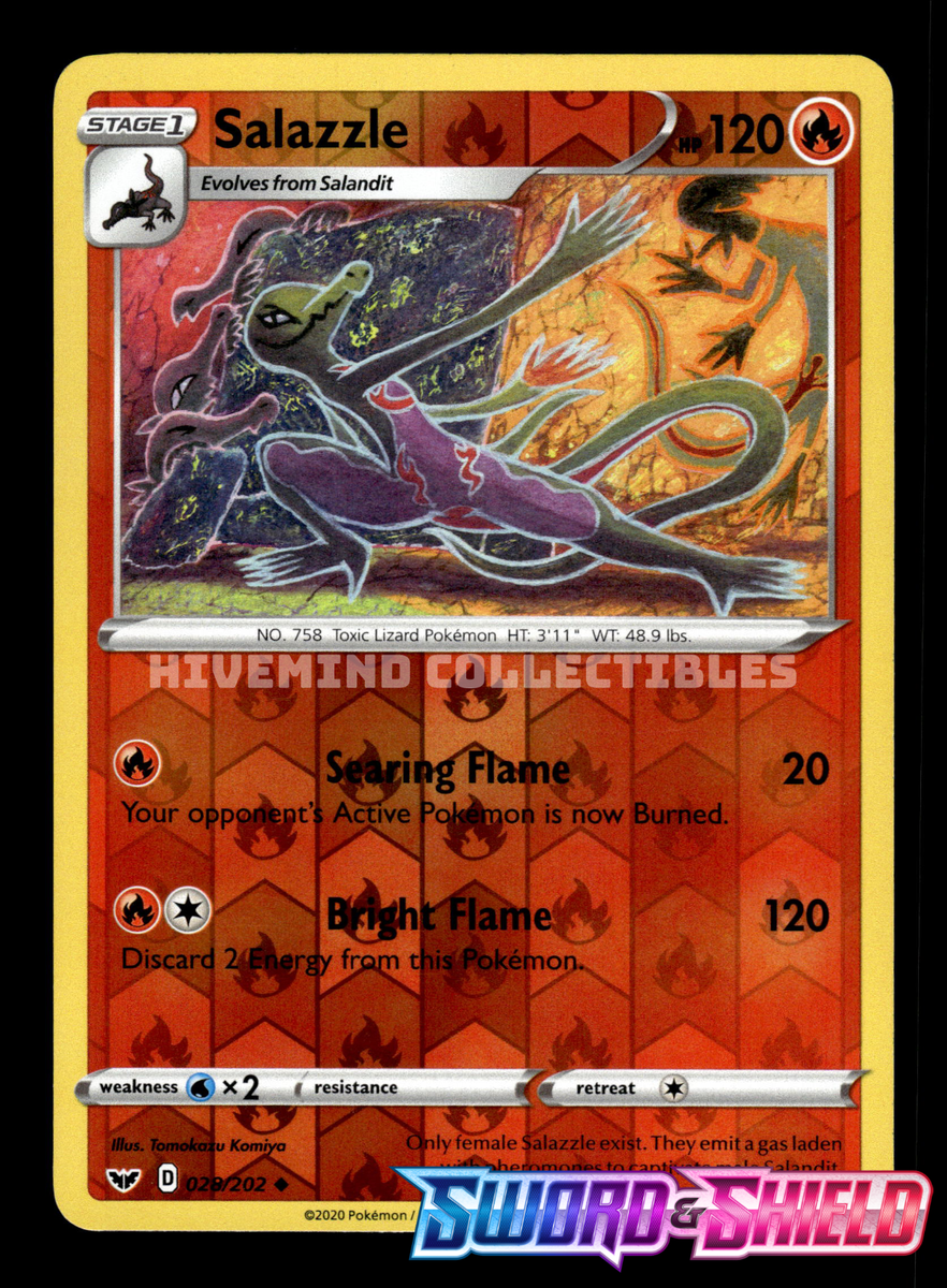 Salazzle 028/202 SWSH Base Set Reverse Holo Pokemon Card | eBay