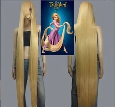 Outfits Movie Tangled Rapunzel long blonde cosplay wig wavy cos full wigs 150CM