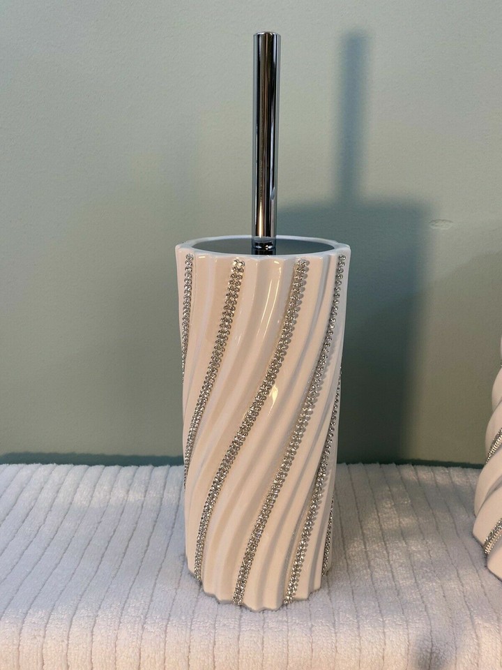 Bella Lux Rhinestone Swirl Bathroom Vanity Accessories Organizer YOU