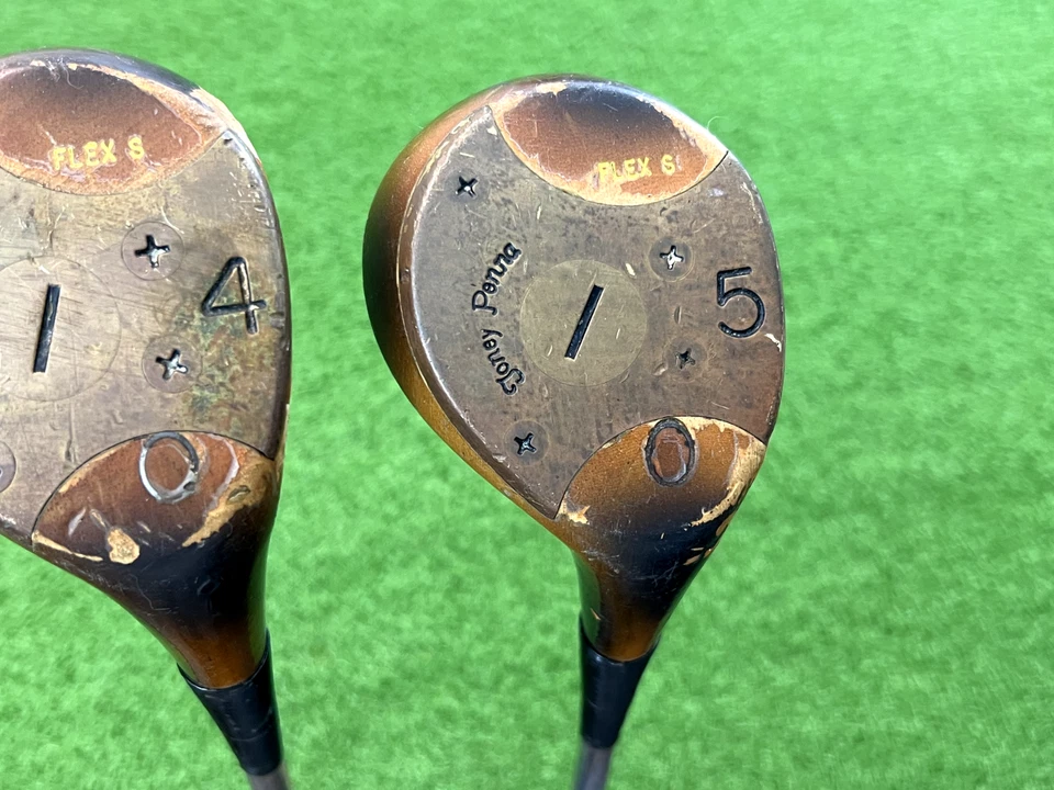 TONEY PENNA PERSIMMON MOD 1 DRIVER + 4 & 5 WOOD SET Right Steel Stiff Vintage - Image 4 of 4