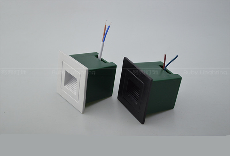 10 X 1w Led Outdoor Square Walkway Step Stair Floor Lamp Black