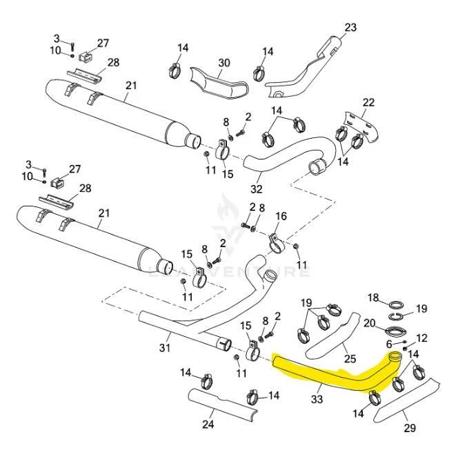 Tubo de cabeza delantera FXR genuino Harley 1984-1992 nuevo de stock 65799-86 Foto 3 de 3