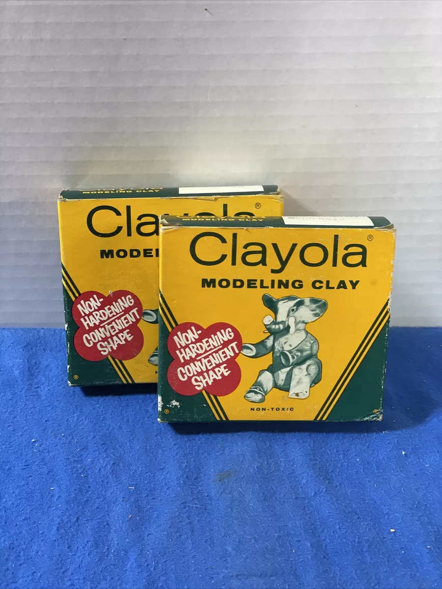 2 NOS Vintage Crayola Modeling Clay Brown Gray Color Never Have