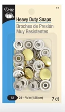 Dritz Heavy-Duty GOLD color Snaps 5/8" 7 CT NEW in Package