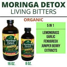 Moringa Detox living Bitters Organic  Gluten-Free Unfiltered Vegan Non-GMO 16 oz