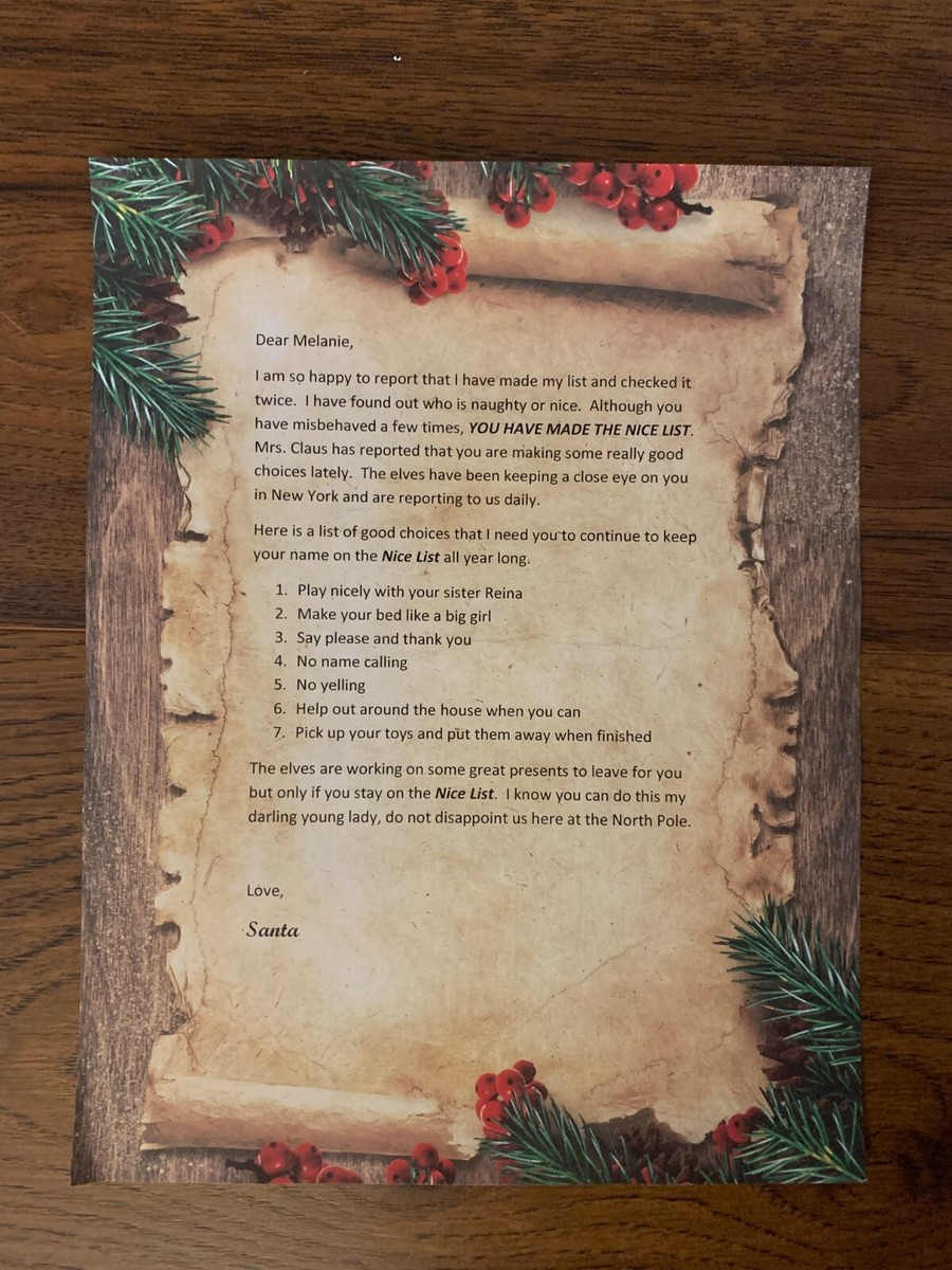 Letters From Santa Examples 5 Free Santa Letters