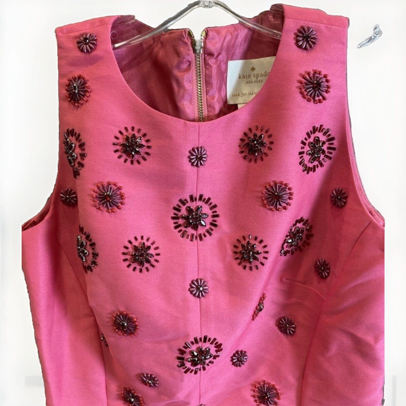 Abito da festa Kate Spade New York donna impreziosito aderente e svasato rosa taglia 6