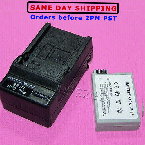 LPE8 Battery / charger For Canon LPE8 EOS 550D 600D 700D Rebel T2i T3i