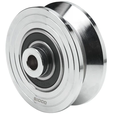 SIDCO SUPPLY 4" Inch V-Groove Wheel Solid Steel Sliding Gate Wheel Heavy Duty Track Wheel