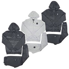 Time Is Money Tracksuit Set Mens Urban Slim Fit Hoodie Joggers - Black, White