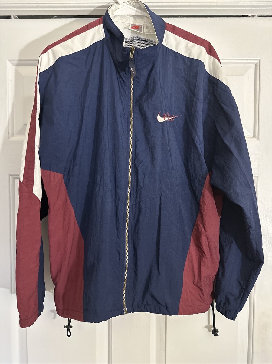 Vintage Nike Windbreaker Jacket Mens Large Red 1990s Nylon Vintage Nike Windbreaker Jacket Mens Large Red 1990s Nylon