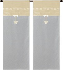 coppia di tendine a vetro da cucina art GEORGIA shabby chic effetto lino seta