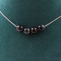 Halskette Mit 4 Perlen Adleraugen 8 Mm. Halskette Aus Edelstahl FüR Damen