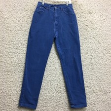 VINTAGE Lands End Jeans 10 Womens Denim Mom High Rise Straight Leg Dark Wash