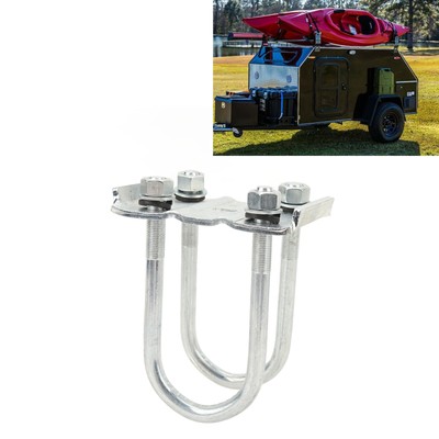 6PCS Trailer U Bolt Kit 1/2in Stud Leaf Springs Hanger Set For 5200-7000lbs 3in