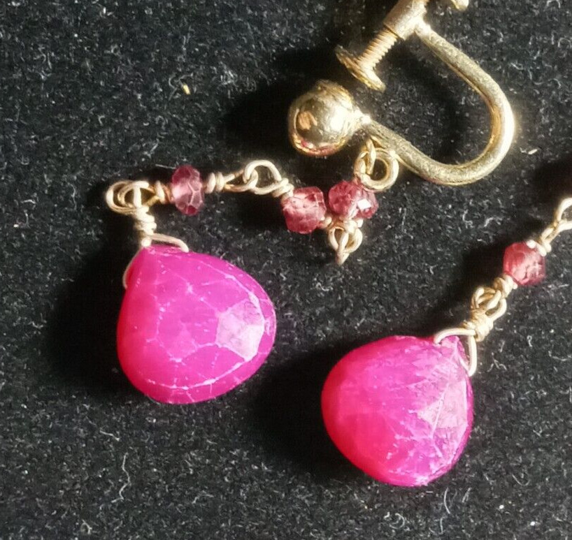 14k Yellow Gold-filled Ruby Gemstone Jewelry Drop… - image 2