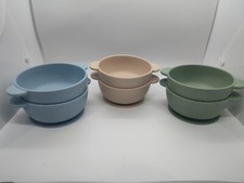 PandaEar Lot Of 6 Bowls with Suction Stay Put Silicone Food Bowl for Babies