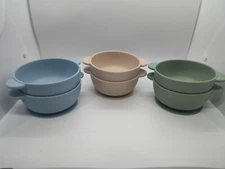 PandaEar Lot Of 6 Bowls with Suction| Stay Put Silicone Food Bowl for Babies
