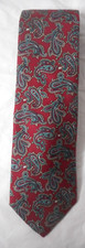 Unbranded Men Classic 100 Silk Paisley Print Red Teal Tan Necktie 58"