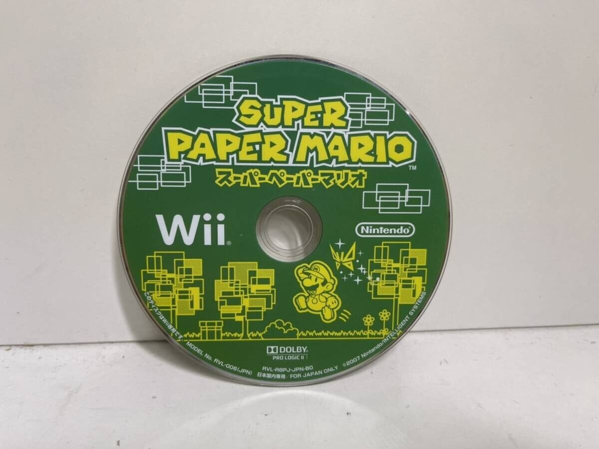 Super Paper Mario Nintendo Wii Japanese Used Game Disc only Super Paper Mario Nintendo Wii Japanese Used Game Disc only