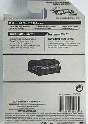 2007 Hot Wheels Super Treasure Hunts Hammer Sled Limited Edition