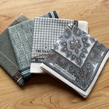 LOT OF 4 HANDKERCHIEF MEN'S VINTAGE PAISLEY BANDANA POCKET SQUARE COTTON 18"