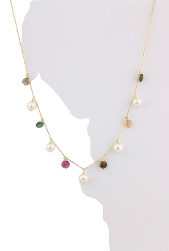 K18YG multicolor tourmaline necklace 100.00ct - Auth SELBY_JAPAN