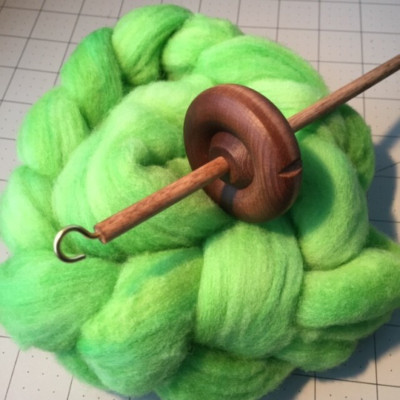 Top '' Whorl Drop Spindle Spinning Roving Yarn SCA 12''x 2''  Walnut Finish *