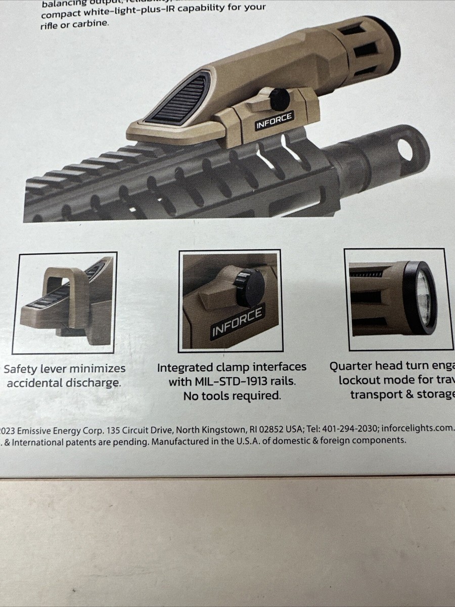 INFORCE WMLx GEN2 WHITE/IR　FDE Inforce WMLX White/ IR Weapon Lights in FDE