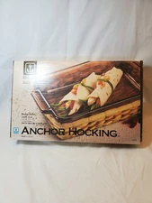 Anchor Hocking Vintage Basket Buffet 2 Qt Casserole Utility Dish, New Open Box
