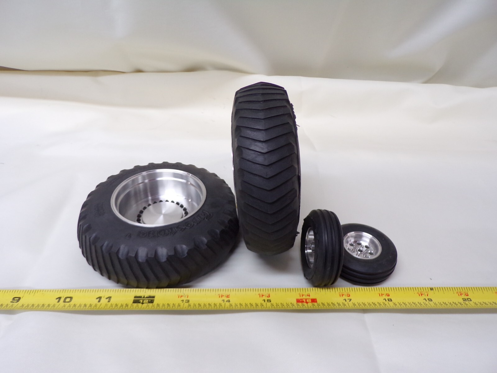 Custom 1/16 scale Pulling tractor wheels..rims and tires WOW eBay