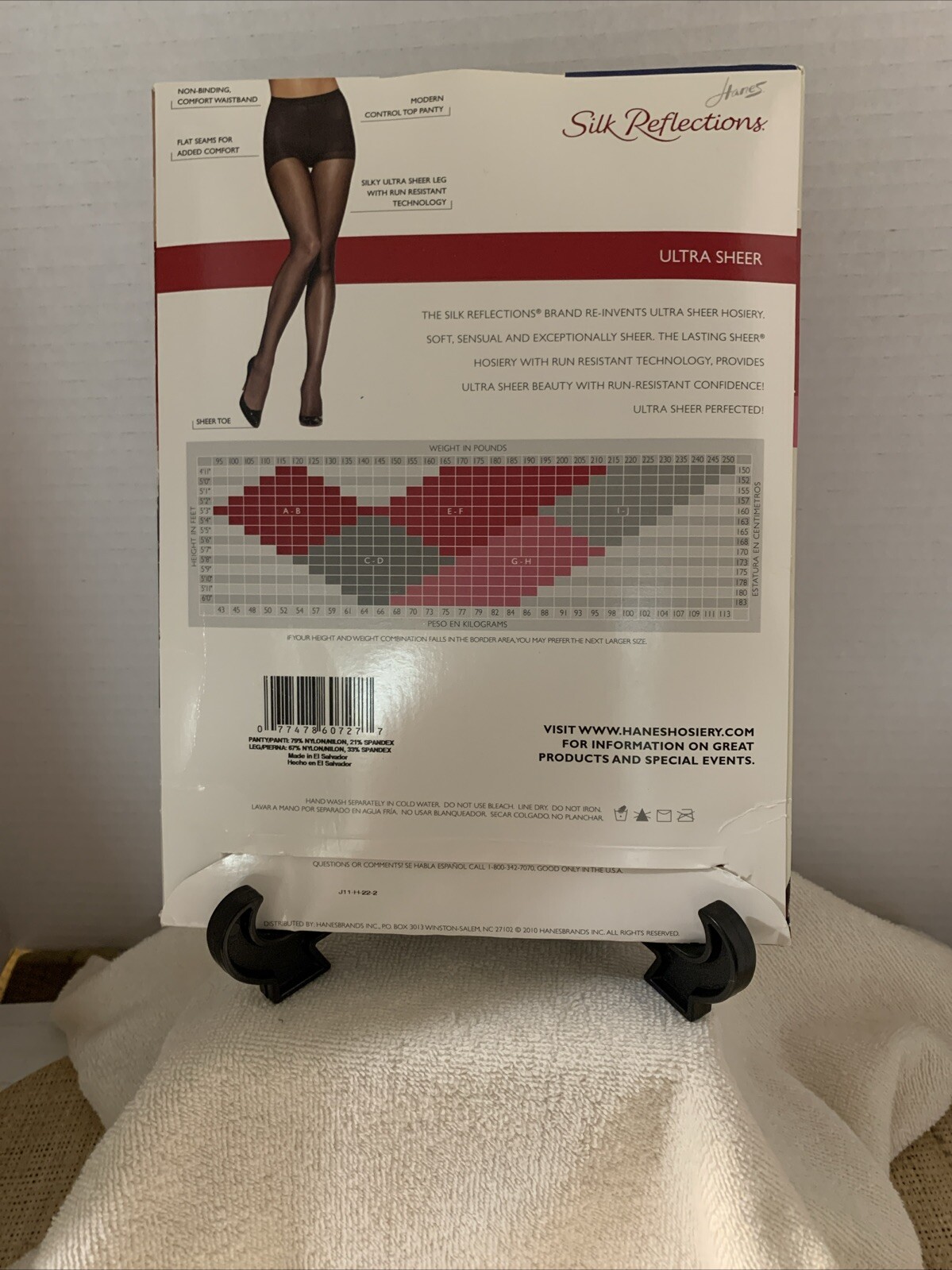 Hanes Silk Reflections Control Top Sheer Toe CD Jet Ultra Sheer