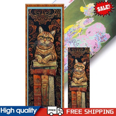 Vollstickerei Öko-Baumwolle Garn 11CT Bedrucktes Buch Katze Kreuzstich Set 30x90cm