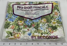 New Vintage percale Flat Sheet Twin No Iron Spring Floral Made In USA NOS