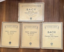 Schirmer's Library of Musical Classics, Piano, BACH, LOT of 4 Books