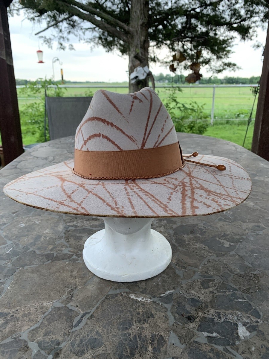Womens Justin 3X Custom Flat Splatter Cowboy Hat Size 1/4