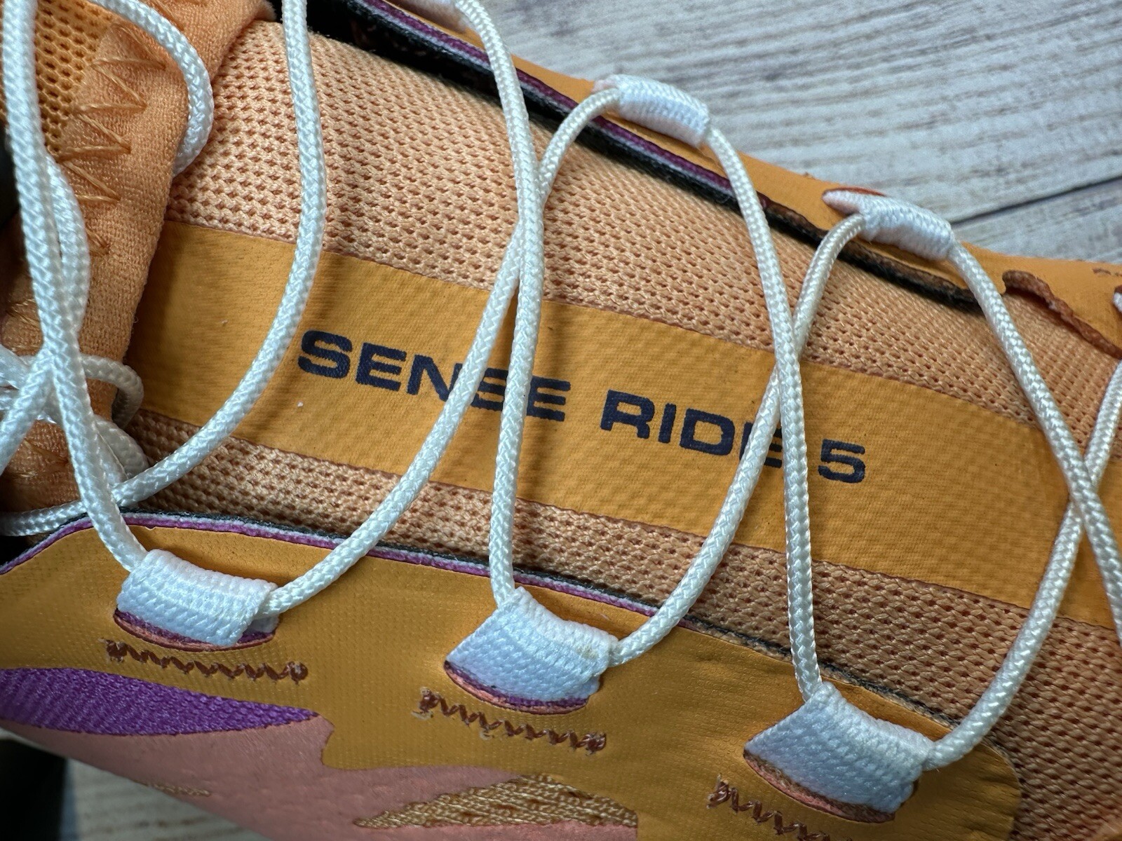 Scarpe da trail running Salomon Sense Ride 5 arancione viola stringate taglia 10 **PULITE*